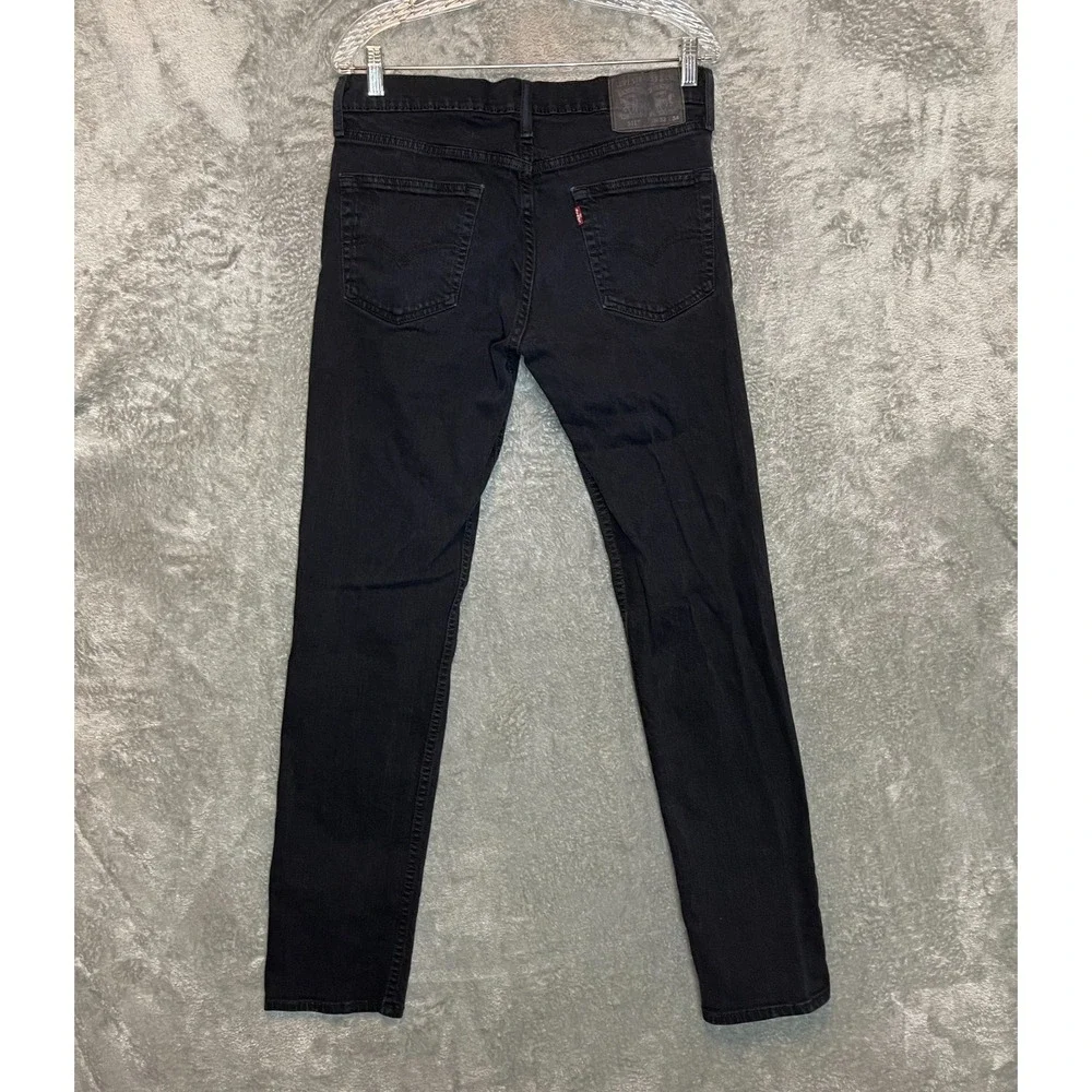 Levis 511 Mens 32x34 Slim Taper Mid Rise Stretch Black Casual Preppy Denim Jean